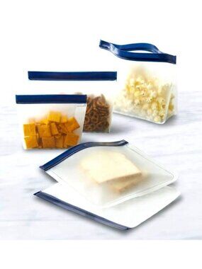 5 Boon Reusable Food Storage Bags Zip Closure Eco Friendly BPA-Free NIP